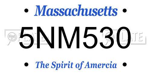 5NM530 Massachusetts License Plate
