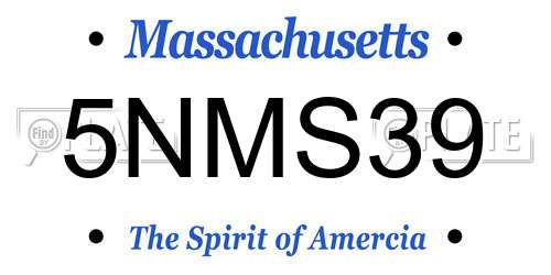 5NMS39 Massachusetts License Plate