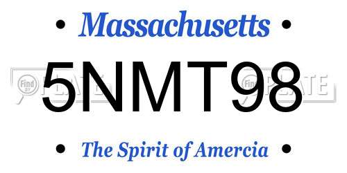 5NMT98 Massachusetts License Plate