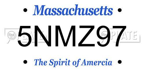 5NMZ97 Massachusetts License Plate