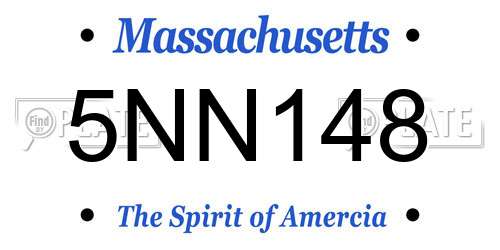 5NN148 Massachusetts License Plate