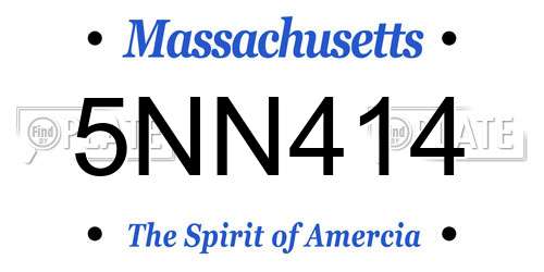 5NN414 Massachusetts License Plate