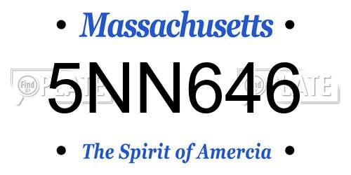 5NN646 Massachusetts License Plate
