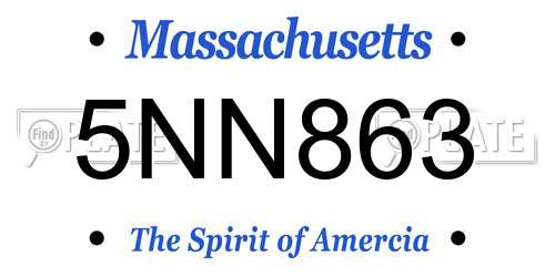 5NN863 Massachusetts License Plate
