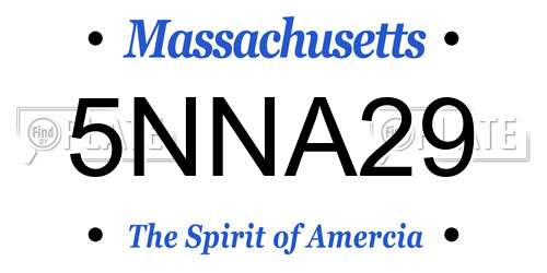 5NNA29 Massachusetts License Plate