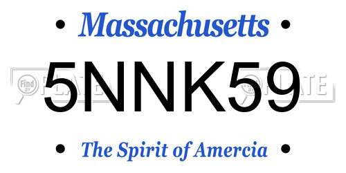 5NNK59 Massachusetts License Plate