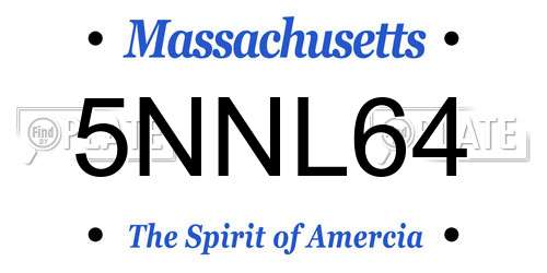 5NNL64 Massachusetts License Plate