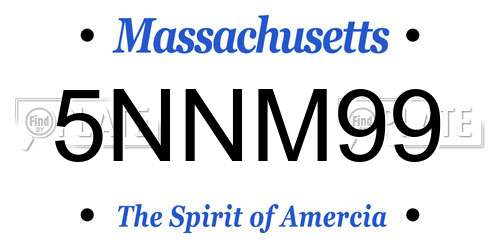 5NNM99 Massachusetts License Plate
