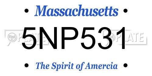 5NP531 Massachusetts License Plate