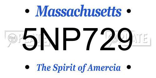 5NP729 Massachusetts License Plate