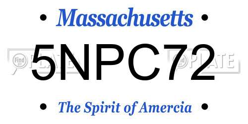 5NPC72 Massachusetts License Plate