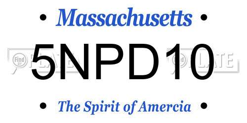 5NPD10 Massachusetts License Plate