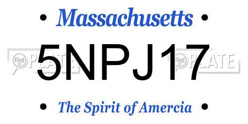 5NPJ17 Massachusetts License Plate