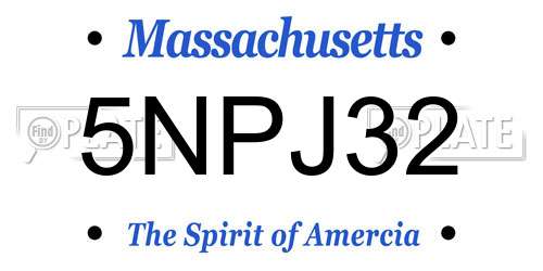 5NPJ32 Massachusetts License Plate