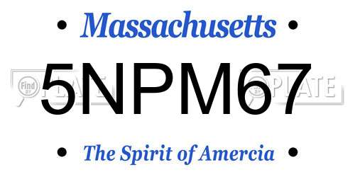 5NPM67 Massachusetts License Plate