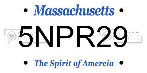 5NPR29 Massachusetts License Plate