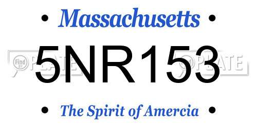 5NR153 Massachusetts License Plate