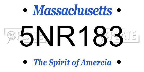 5NR183 Massachusetts License Plate
