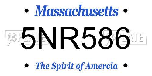 5NR586 Massachusetts License Plate