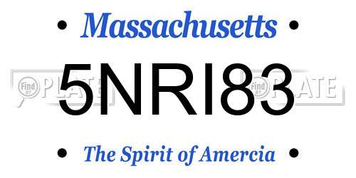 5NRI83 Massachusetts License Plate