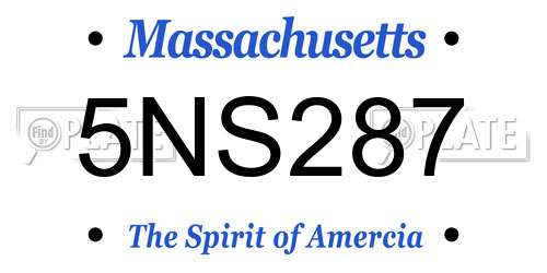5NS287 Massachusetts License Plate