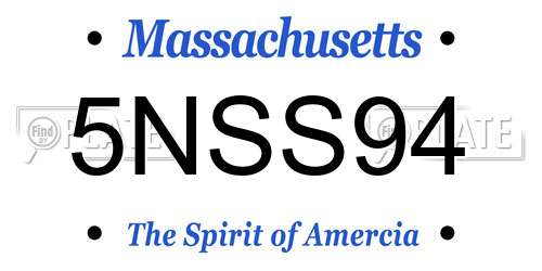 5NSS94 Massachusetts License Plate