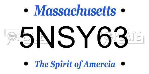 5NSY63 Massachusetts License Plate