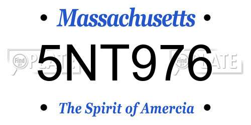 5NT976 Massachusetts License Plate