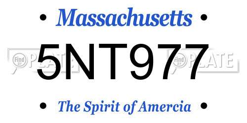 5NT977 Massachusetts License Plate