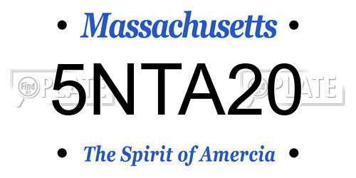 5NTA20 Massachusetts License Plate