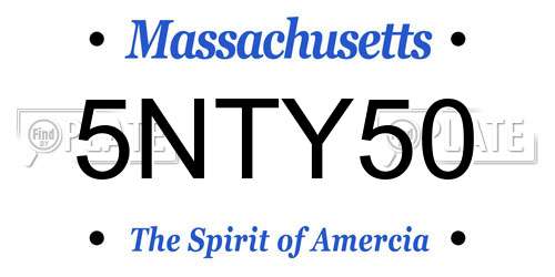 5NTY50 Massachusetts License Plate