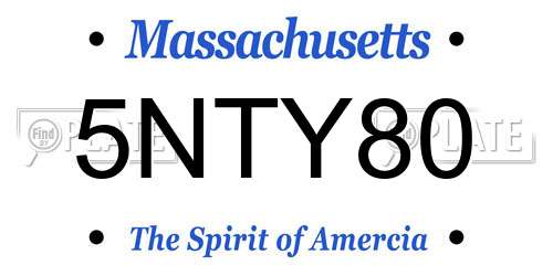 5NTY80 Massachusetts License Plate