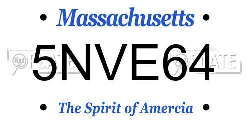 5NVE64 Massachusetts License Plate