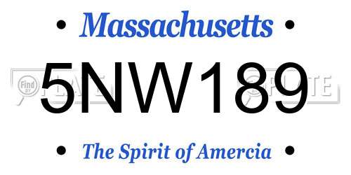5NW189 Massachusetts License Plate