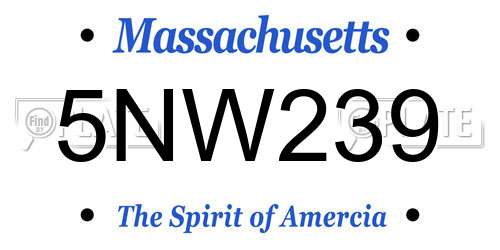 5NW239 Massachusetts License Plate