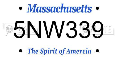 5NW339 Massachusetts License Plate