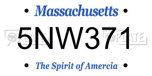 5NW371 Massachusetts License Plate
