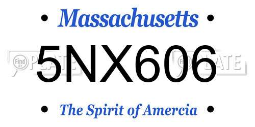 5NX606 Massachusetts License Plate