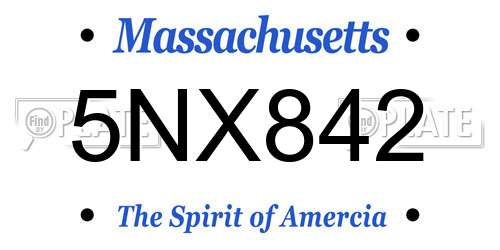 5NX842 Massachusetts License Plate