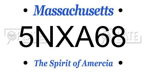5NXA68 Massachusetts License Plate