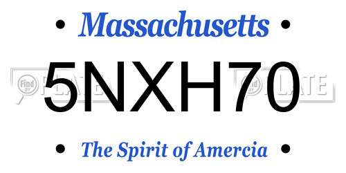 5NXH70 Massachusetts License Plate
