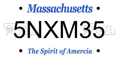 5NXM35 Massachusetts License Plate
