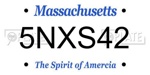 5NXS42 Massachusetts License Plate