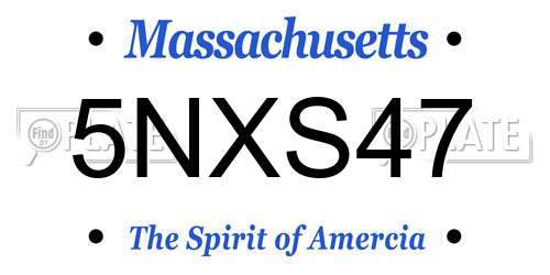 5NXS47 Massachusetts License Plate
