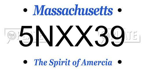 5NXX39 Massachusetts License Plate