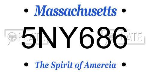 5NY686 Massachusetts License Plate