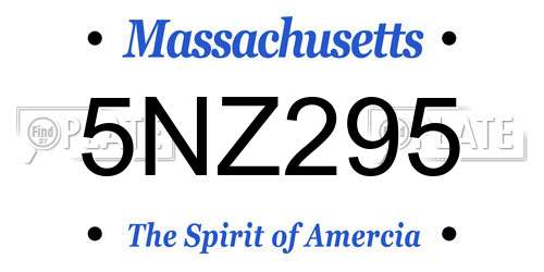 5NZ295 Massachusetts License Plate