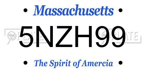 5NZH99 Massachusetts License Plate
