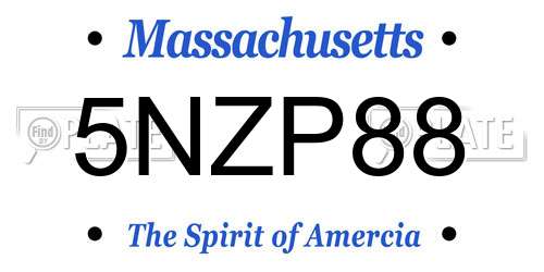 5NZP88 Massachusetts License Plate