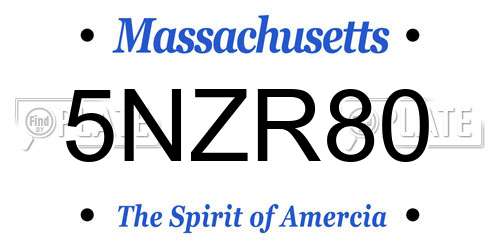 5NZR80 Massachusetts License Plate